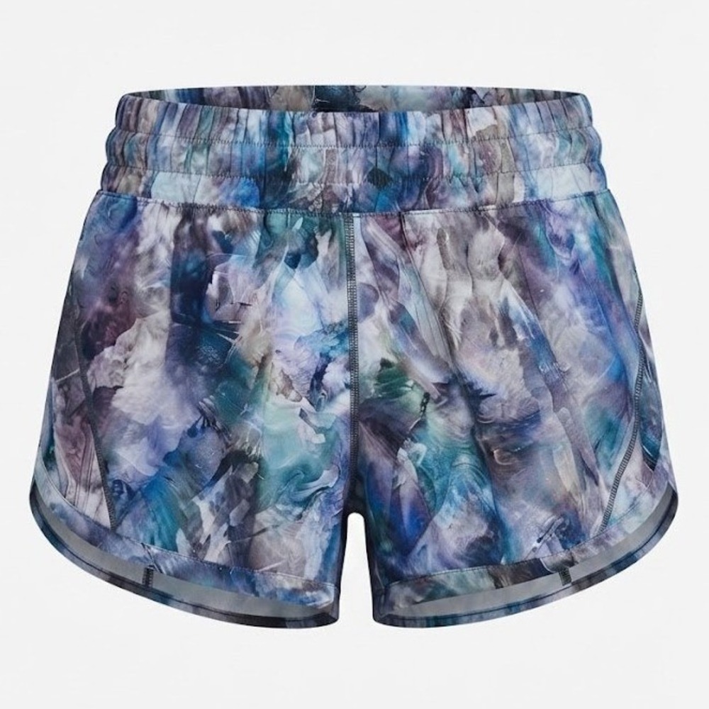 Lululemon Track That Mid-Rise Lined Short Blue Abstract Watercolor Size 8 - CJ